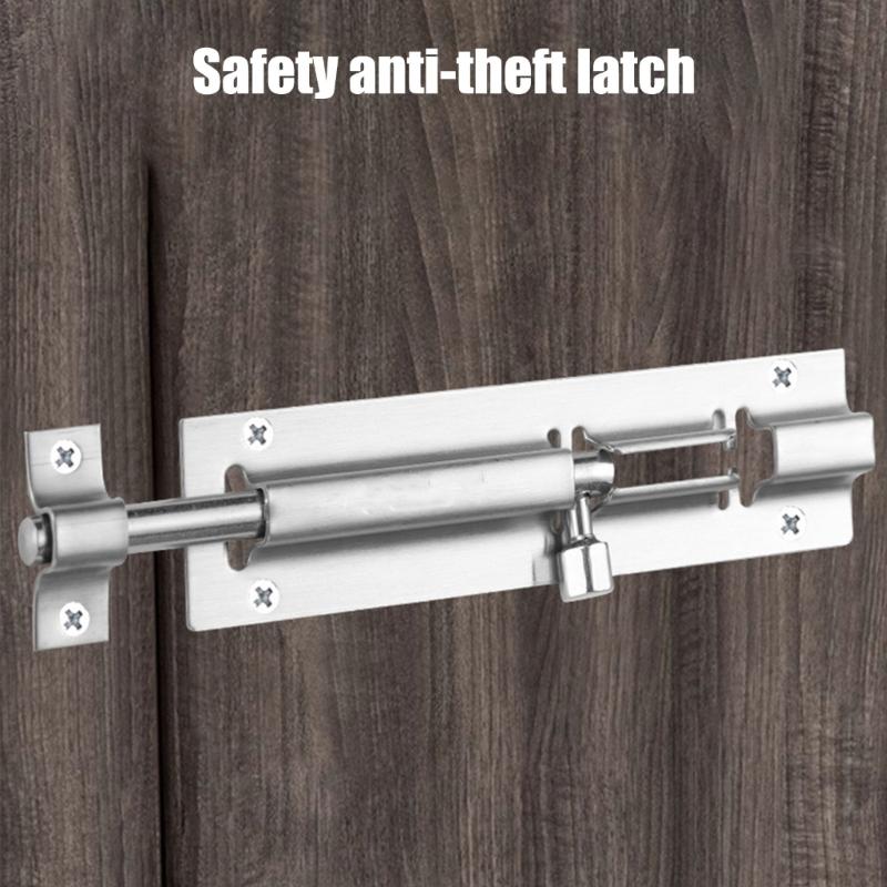 6Pcs Slide Bolt Latches Thickened Stainless Steel Slide Lock Toilet Door Lock for Fence/Wood/Barn Door Easy To Install