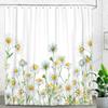 Floral Daisy Shower Curtain For Bathroom Bathtub Waterproof Plant Aesthetic Bathroom Curtain With Hooks Botanical Bath Curtain