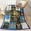 1pc Happy 40th Birthday Celebration Blanket Soft and Warm for Sofa Office Camping Travel Livingroom Great Gift for Friends and Family Comfortable
