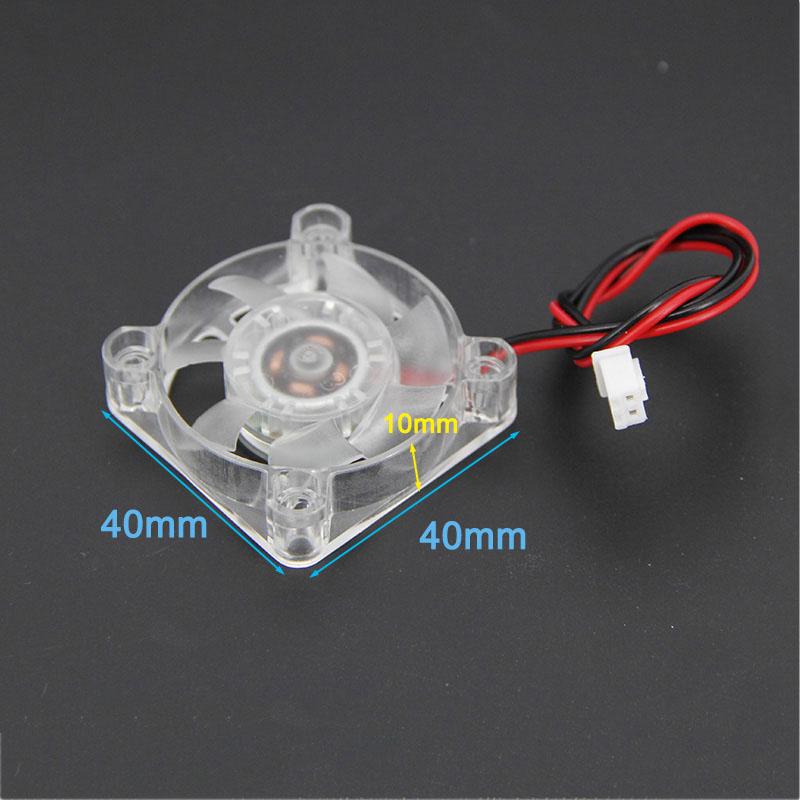 4010 40x40x10mm 4cm Hydraulic Bearing 2pin DC 5v 12v 24v Cooling Brushless Fan Transparent white LED light Emitting