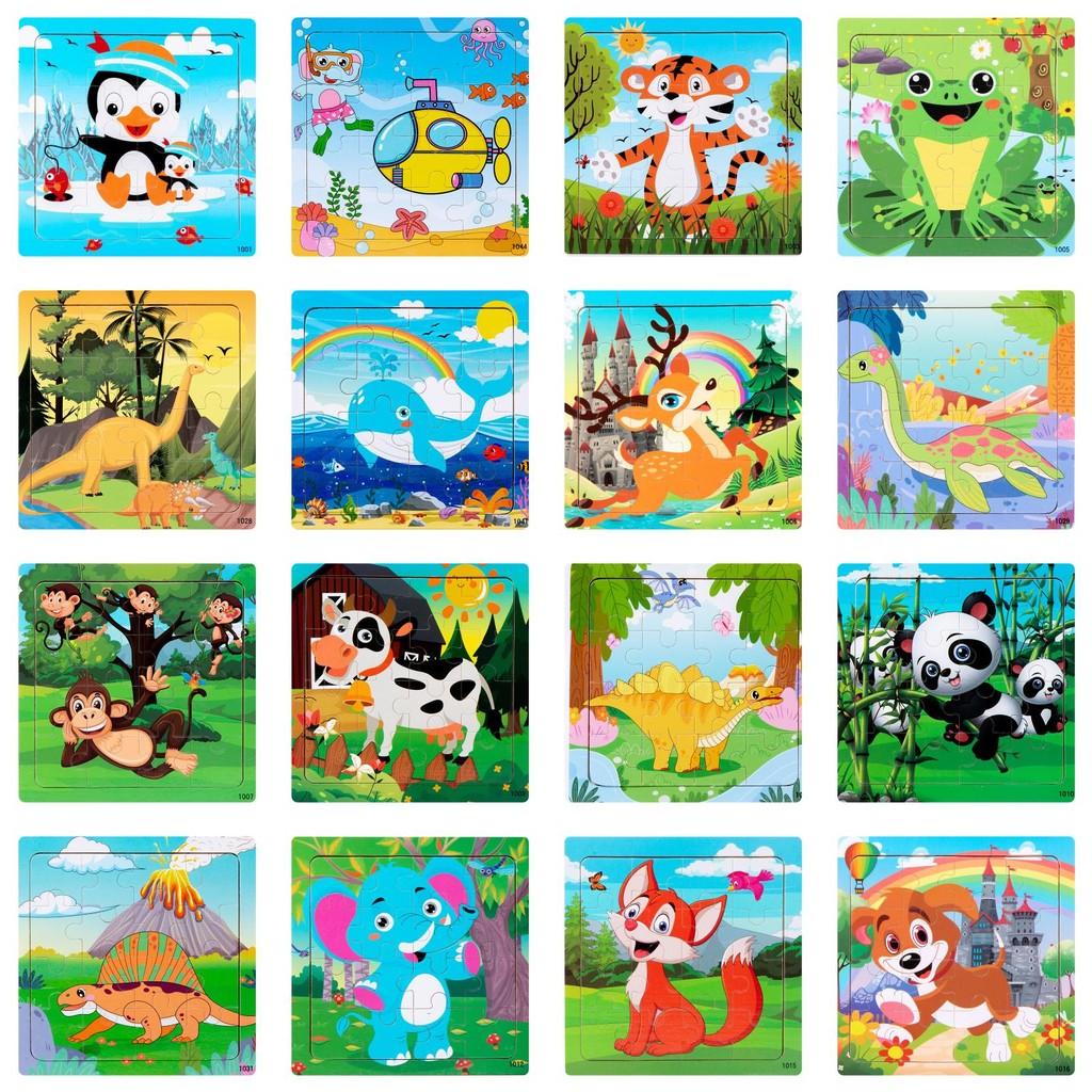 Wooden Kid Puzzle Board With Animal Pictures For Toddler Education And Cognitive Skills