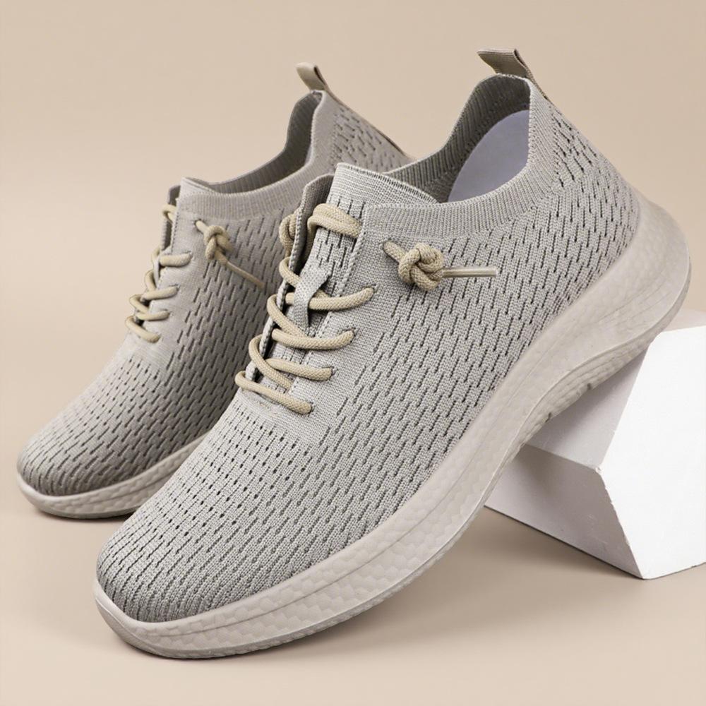 Shoes Men's Shoes Casual Shoes Breathable Single Shoes Couple Shoes Fashion Trend Lace-up Fly-woven Soft-soled Running Shoes 2025