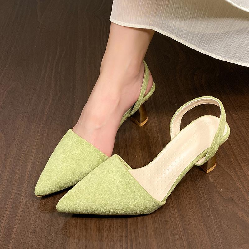 Shoes for Women Hot Sale Slingbacks Women's High Heels Shallow Mouth Office and Career Sexy Slip-on Toe Cap Gladiator Sandals