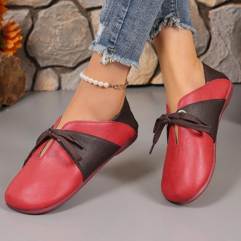 Fashion Retro Round Toe Women's Flat Shoes 2025 Autumn New Women Work Shoes Comfortable for Work Casual Lace-up Flat Casual Shoe Zapatos
