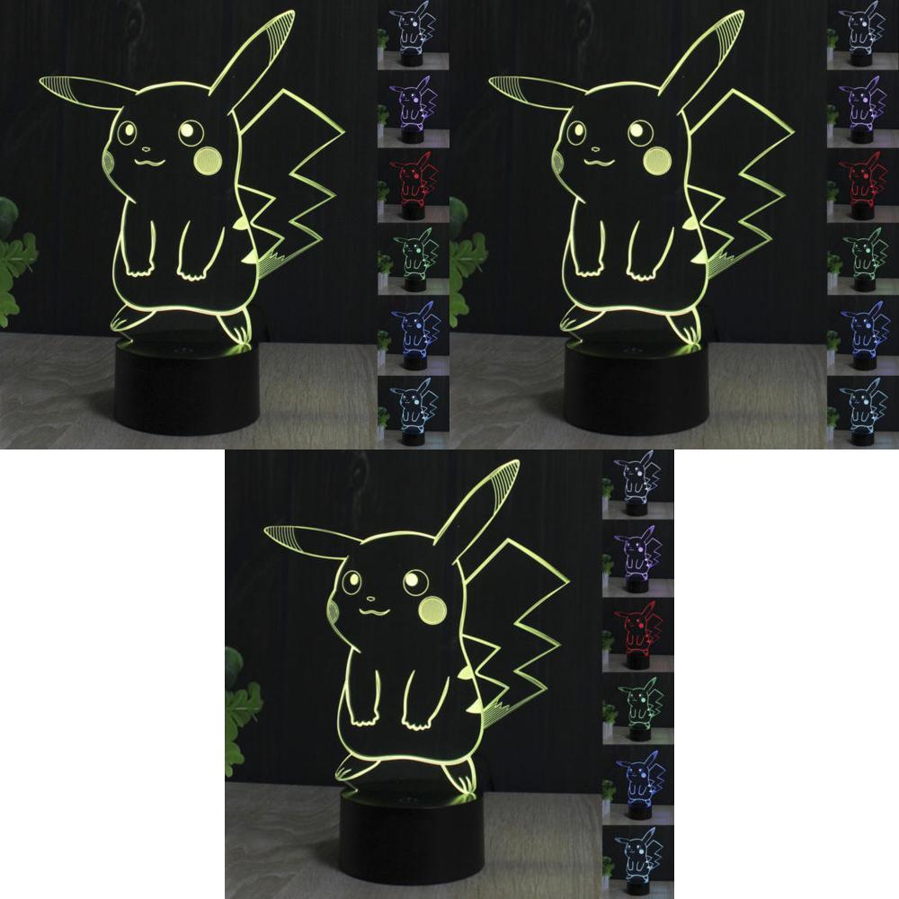 Premium Quality Pokemon Go Pikachu 3d Led Lamp With 7 Vibrant Color Changing Touch Switch