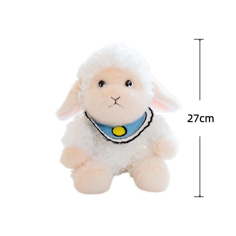 Cute Sheep Plush Toys 17/27Cm Lamb Stuffed Doll Kawaii Room Decor Toys Keychain Backpack Pendant Car Key Holder Birthday Gifts
