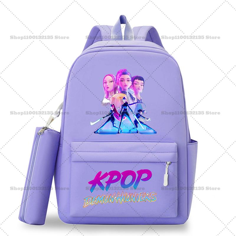 Kpop Demon Hunters Schoolbag Backpack for Student Teenager Rucksack Girl Casual Kawaii School Bag Travel Knapsack Mochila Present