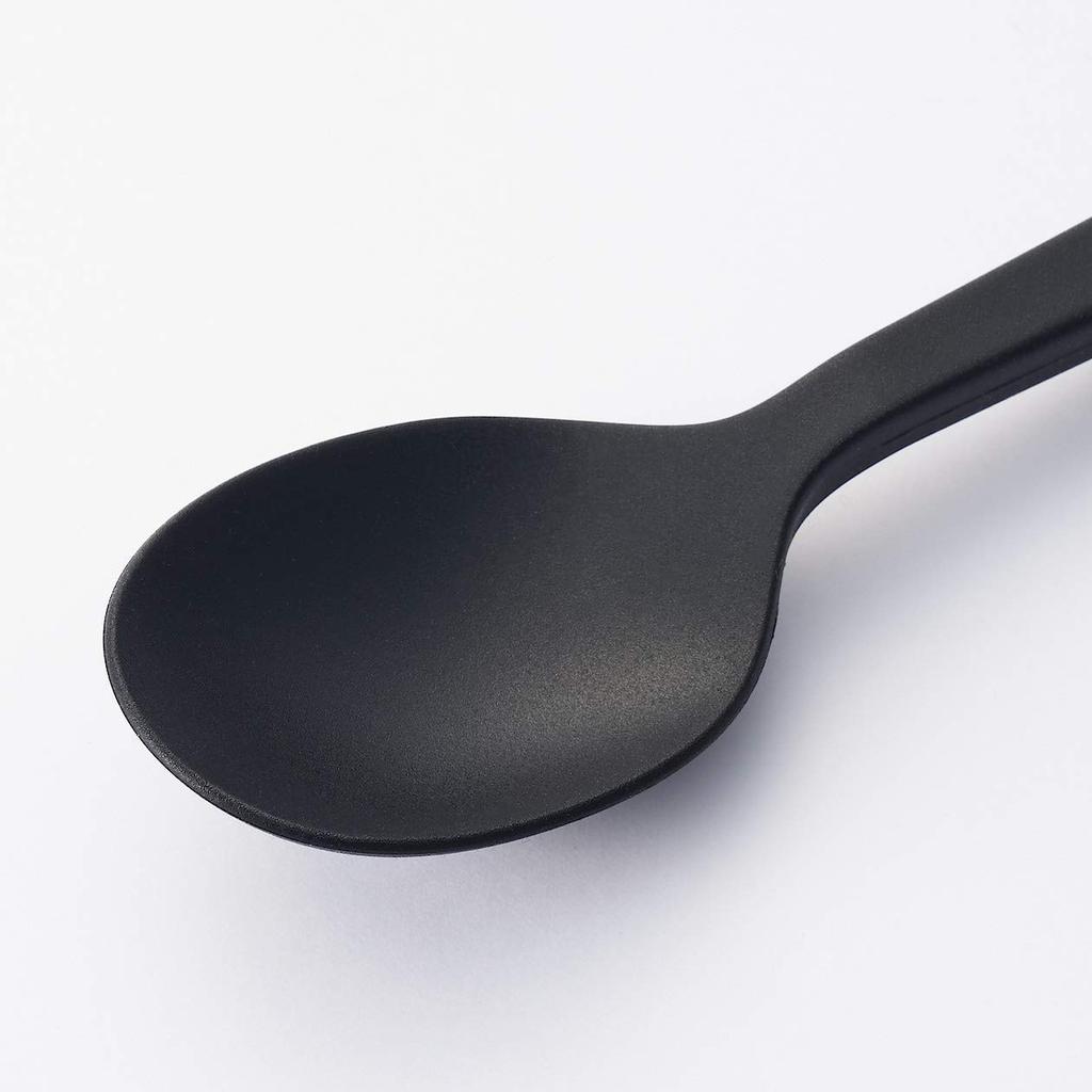 MUJI Silicone Cooking Spoon 25cm 82577105 (Small), Approx. Long, Black,