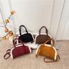 Trendy lamswol splicing damesmode pluche high-end herfst en winter handtas kleine vierkante tas trend