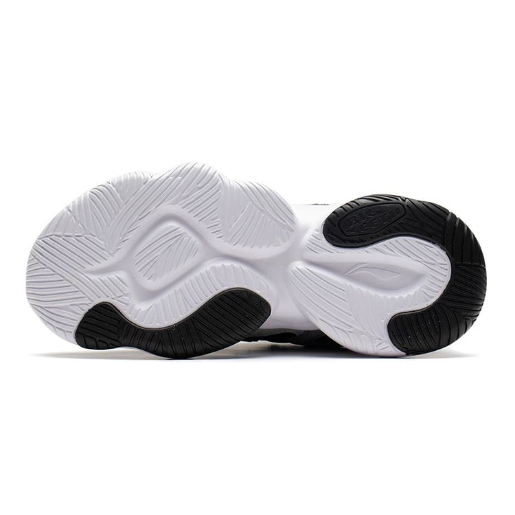 Li Ning Childrens Evo Non-Slip Shock Absorbing Wear-Resistant Breathable Sports Casual Shoes Kids Shoes Black Gray YKCS050-1