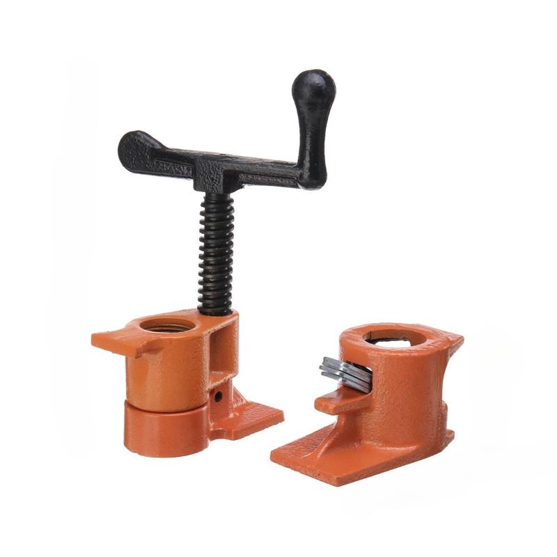 1Pc Heavy Duty Pipe Clamp for Woodworking Wood Gluing Pipe Clamp Steel Cast Iron Pipe Clamp Fixture Carpenter Hand Tool