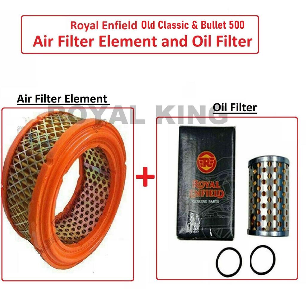 Royal Enfield Old Classic & Bullet 500 "Air Filter Element & Oil Filter"