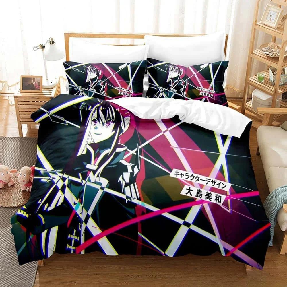 Set de lenjerie de pat Anime 3D Black Summoner Single Twin Full Queen King Size Set de pat Dormitor Adult Copil Seturi husă de plapumă Textile de casă