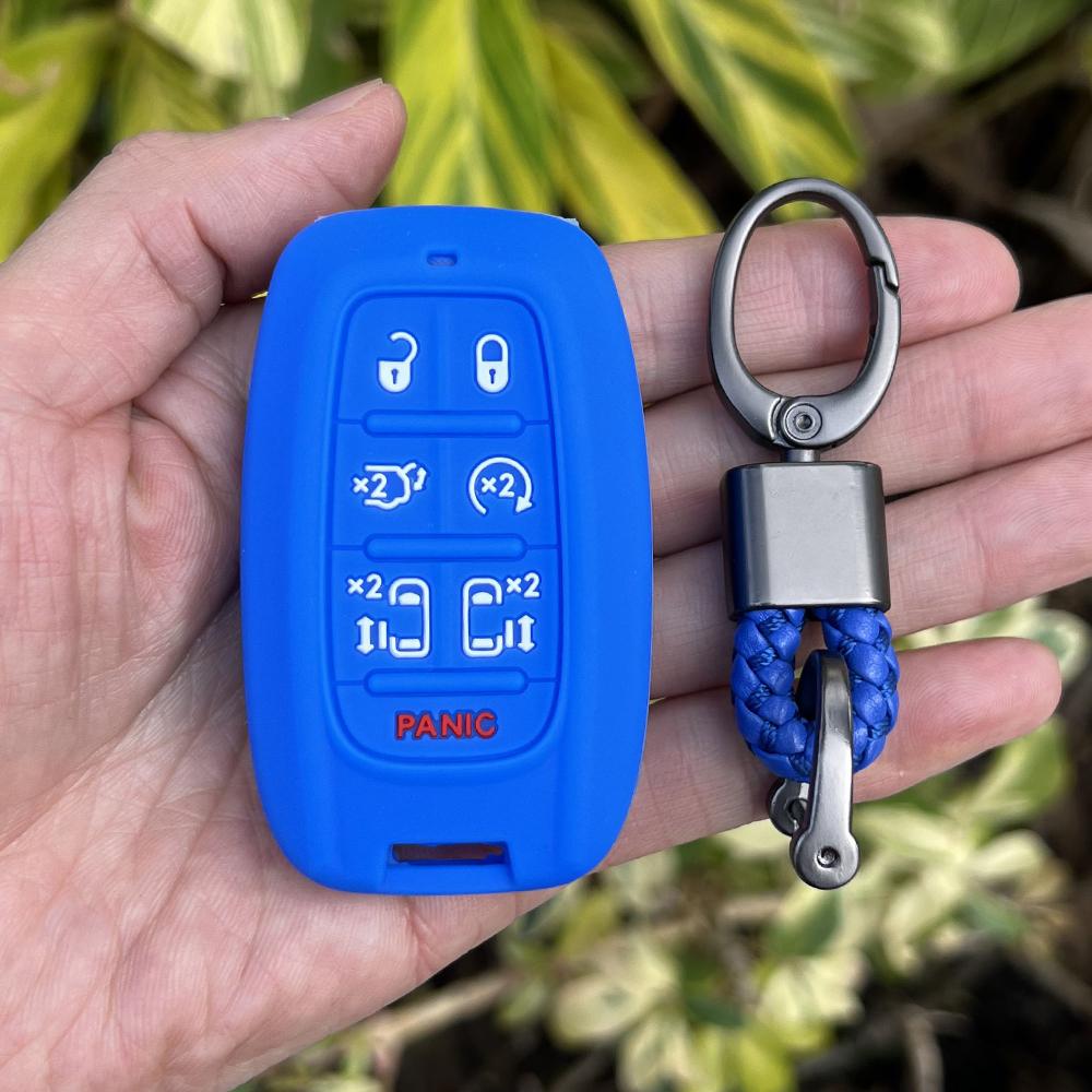 6+1 Buttons Silicone Car Key Cover Case For Chrysler Pacifica     Voyager  Proximity Smart Remote Key