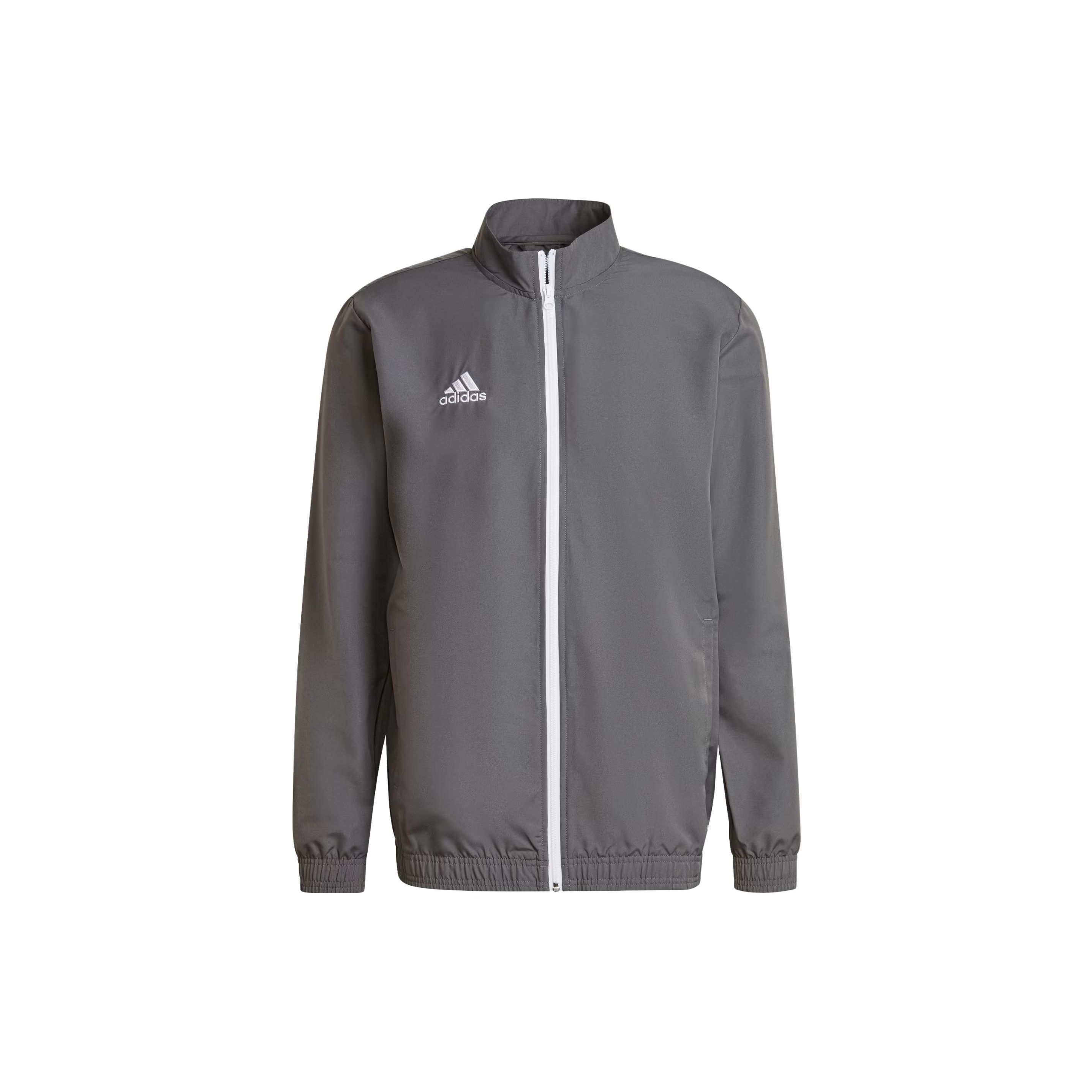 Adidas Entrada 22 Presentation Track Top Logo Zip Long Sleeve Jacket Men Jacket Gray H57535 XXL
