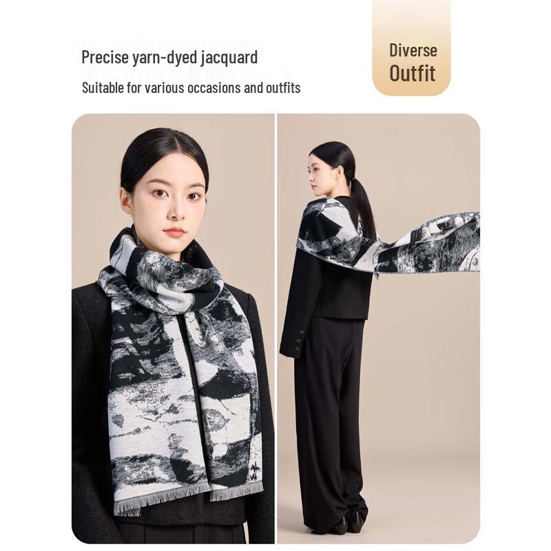 JIUMU Women's Autumn/Winter Mulberry Silk Scarf & Shawl
