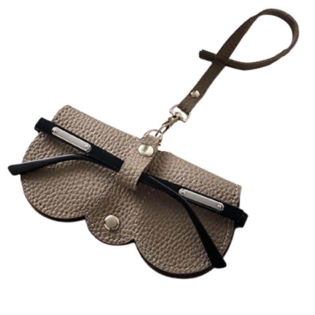 Sunglasses Leather Storage Bag with Wrist Strap Sunglasses Cases for Carrying Glasses Coins Keys