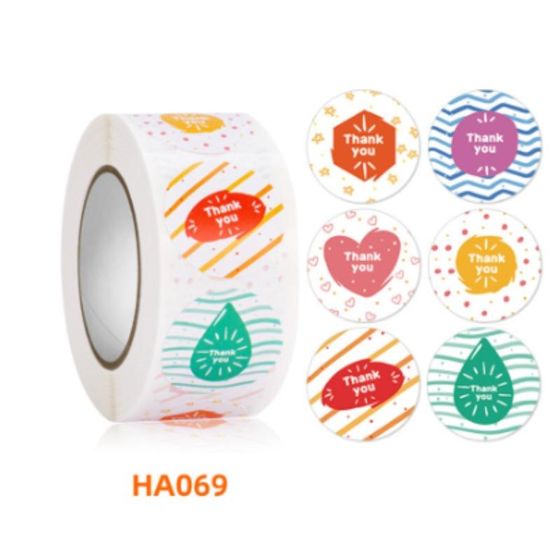 500pcs/roll Round Cat Funny Label Stickers for Packaging Phone Cases Suitcases Laptops Ins Hot Expression Stickers