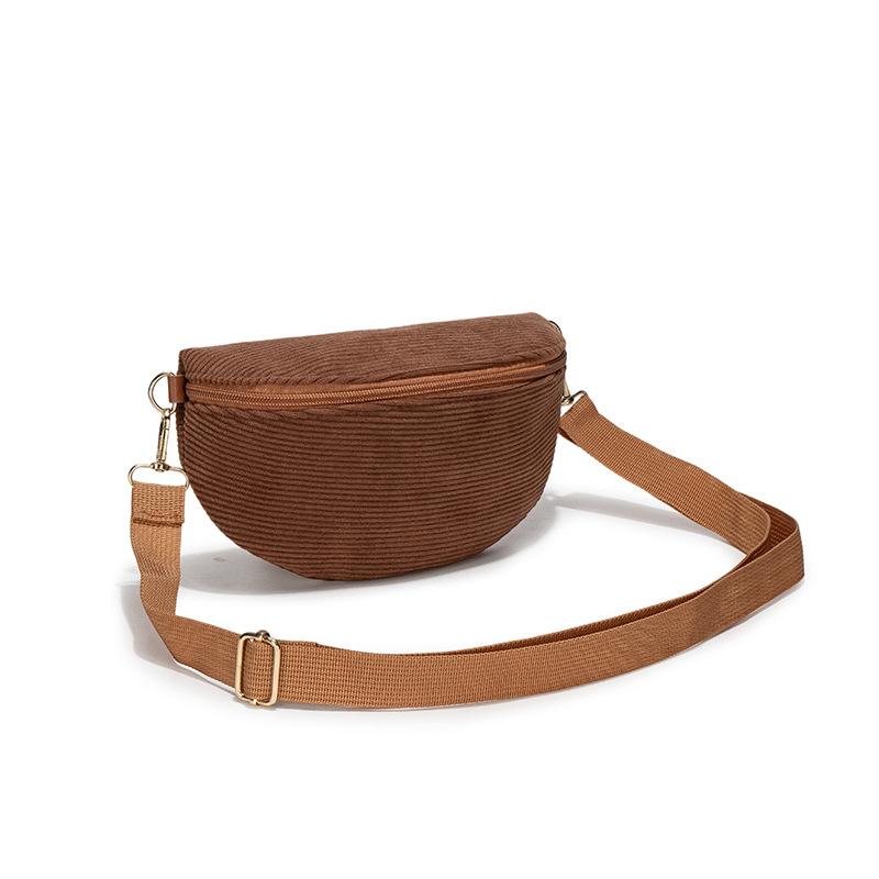

Women s bag new solid color simple fashion commuter breast bag shoulder crossbody small bag fanny pack one piece коричневый