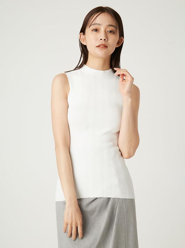 FRAY I.D. Women's Design Rib Sleeveless Knit FWNT254030 White