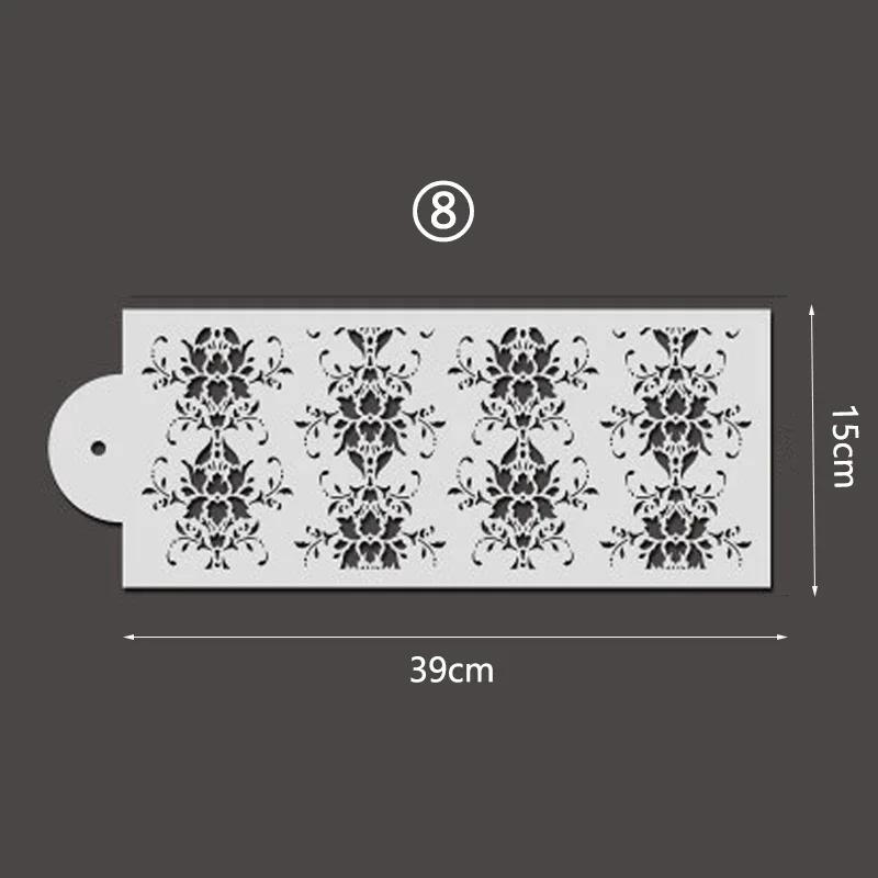 New Fondant Stencils Lace Flower Spike Pattern Style Cake Stamp Embossing Mold Wedding Cake Decoration Edge Template Baking Tool