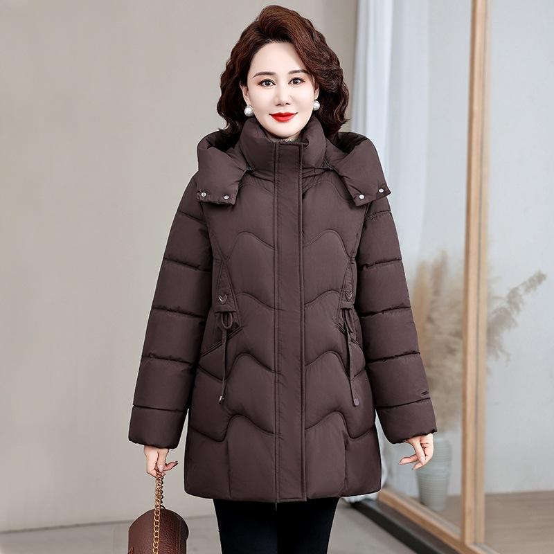 Winter new polyester cotton clothes women's medium and long thickened warm jacket large size winter cotton-padded clothes are fashionable and thin