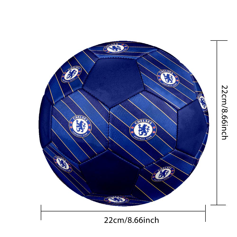 Pallone da Calcio Indoor Chelsea FC Colorato Per Tutte le Età Misura 5 Cucito a Macchina PVC Pronto per la Competizione Resistente Alto Rimbalzo