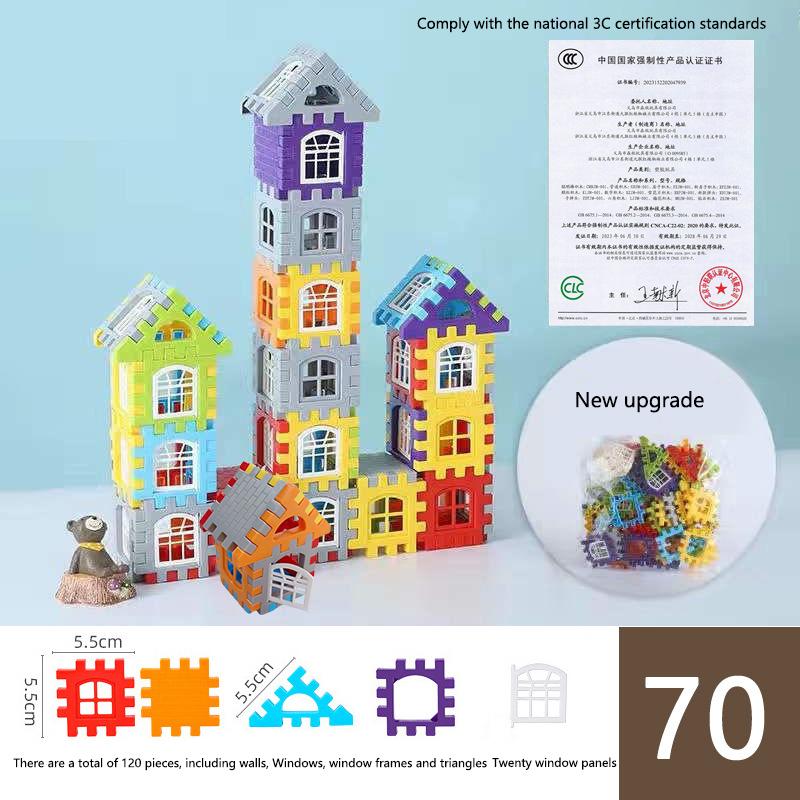1 Set Puzzle Toy Colorful Window Opening Plastic Building  Stem Building  Colorful Interlocking Components