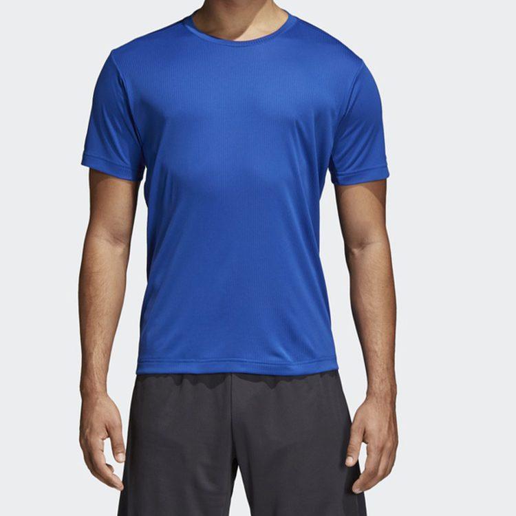 adidas T Shirts Men's Blue Crew Neck Moderate Straight Fit CE0814