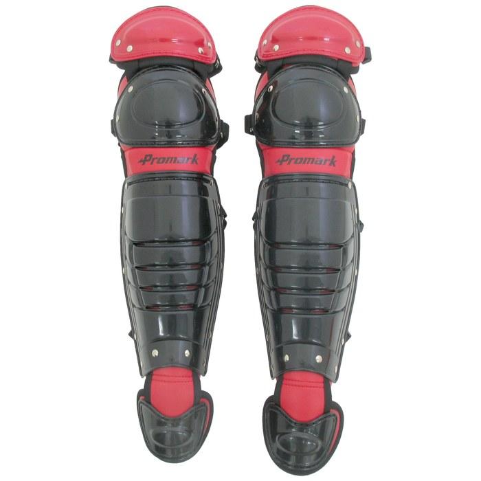 Sakurai Trade Promark Soft Baseball Catcher Leg Guards JSBB Approved Adult Black RGT-65BK/RD Black x Red