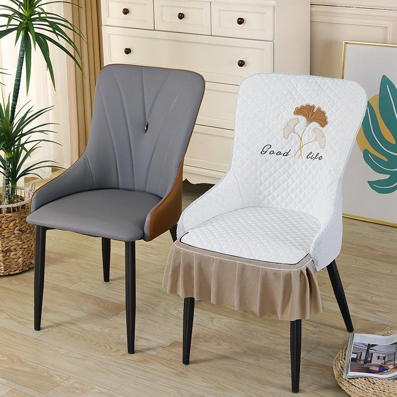 Special-shaped Chair Cover Armrest Stool Cover Nordic Fabric Elastic Curved One-piece Home Dining Table Seat Cover