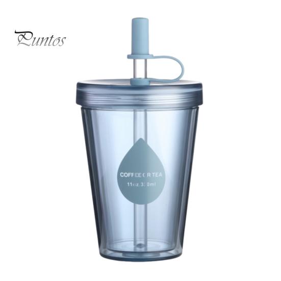 Insulated Style Water Bottle for School Drinking Straw Cup, Portable Leak-proof PC Bottle, Durable Reusable Cup Milk Tea Anti-fall Students And Office