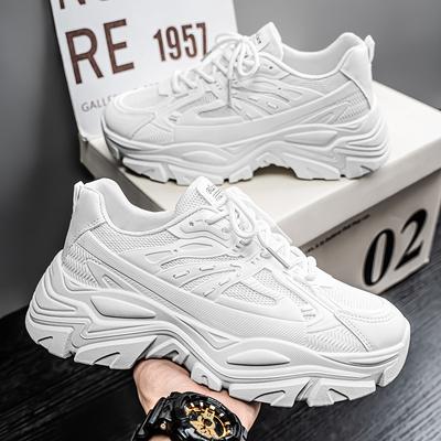 Summer Men's Shoes New Little White Shoes Men's Korean Version Trendy Versatile Platform Youth Sports Leisure Dad Trendy Shoes