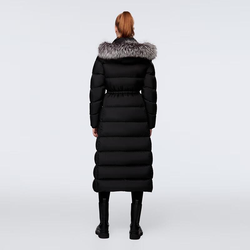 HALTI Women's Snowfield White Long Hooded Warm Goose Down Jacket HDTEA28230S