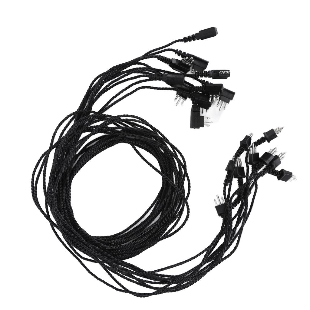 10 Stück Hörgerätekabel Dreiadriges Kopfhörerkabel Gedrehtes Seil Ersatzempfängerkabel Schwarz