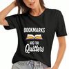 Bookmarks Are For Quitters Unisex Cotton T Shirt, Premium Cotton Quality Print, Durable, Casual Fashion, Funny Slogan Tee, Book Lover Gift, Bookworm S
