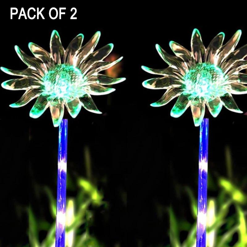 

2 шт. Солнечный подземный светильник 7 цветов светодиодный трубчатый цветок Stakr лампа для улицы парк двор праздничная атмосфера декоративный цветочный светильник Solar Lamp