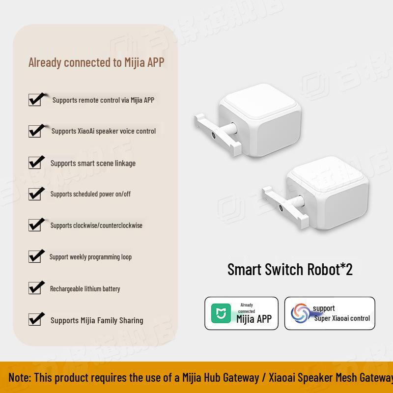 Mijia App-Compatible Smart Switch Finger Robot for Remote Light and Elevator Control