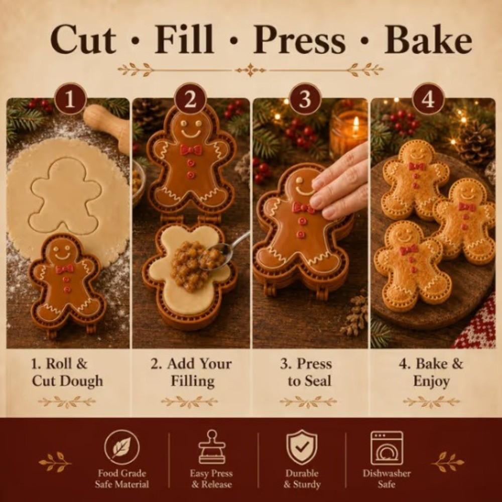 Sled Bell Penguin Pie Mold Collection Red DIY Cake Molds Holiday Cookie Molds Christmas Party