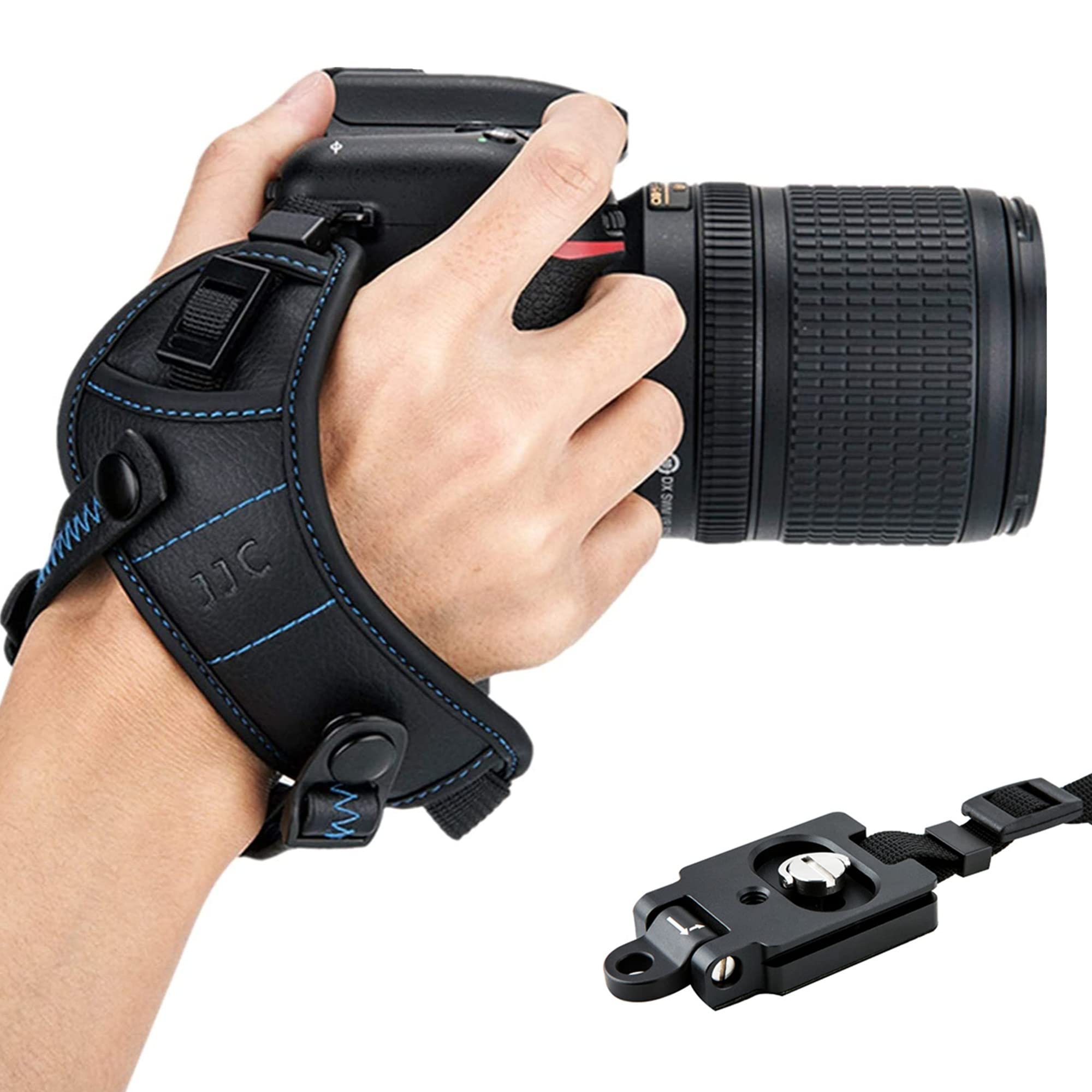 

JJC Hand Strap for Fujifilm Canon R5 Mark Nikon Z50 Z Sony Olympus Mark Panasonic S9 X-M5, X100VI, X-T50, II, 7D, 7DM2, 6DM2, 5DM4, R, 850D, 90D, синій