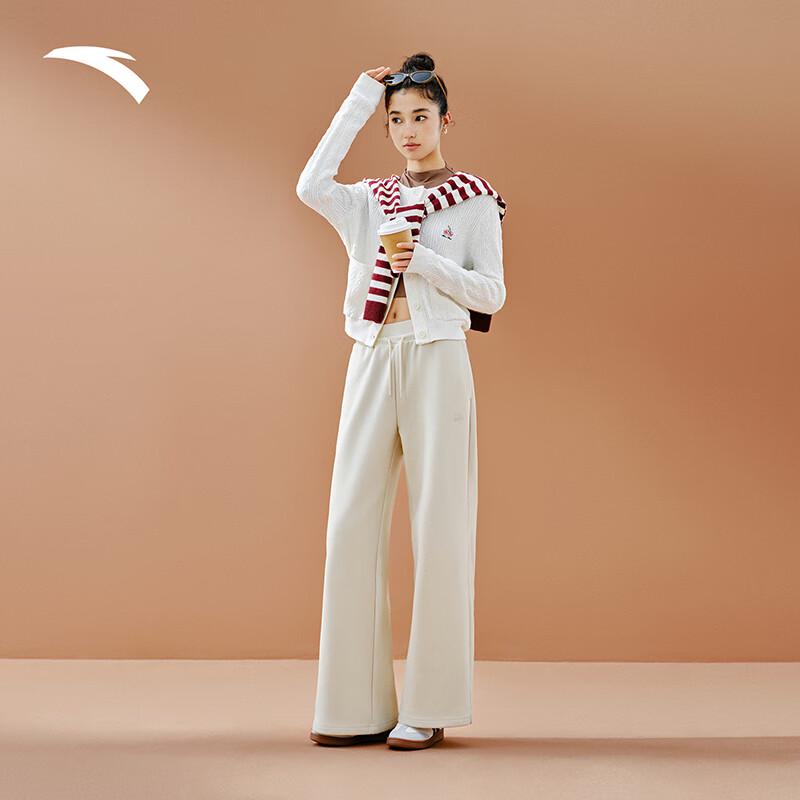 

Anta Women s Fleece-Lined Straight Wide-Leg High-Waist Casual Pants 2XL (Women 180)