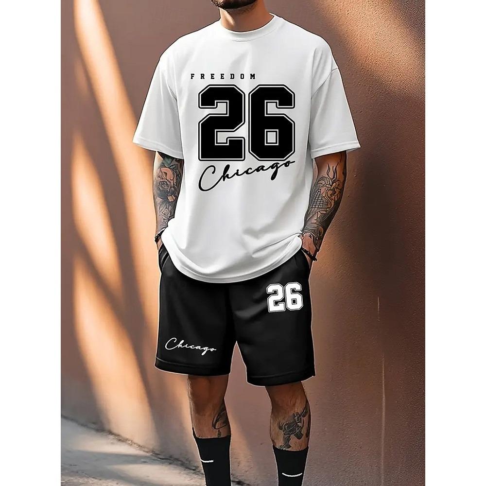 

2026 New 3D Animal Print Men s T-shirt And Shorts Set Summer Casual Men s Short-sleeved Top Urban Street Men s Sports Shorts 6XL