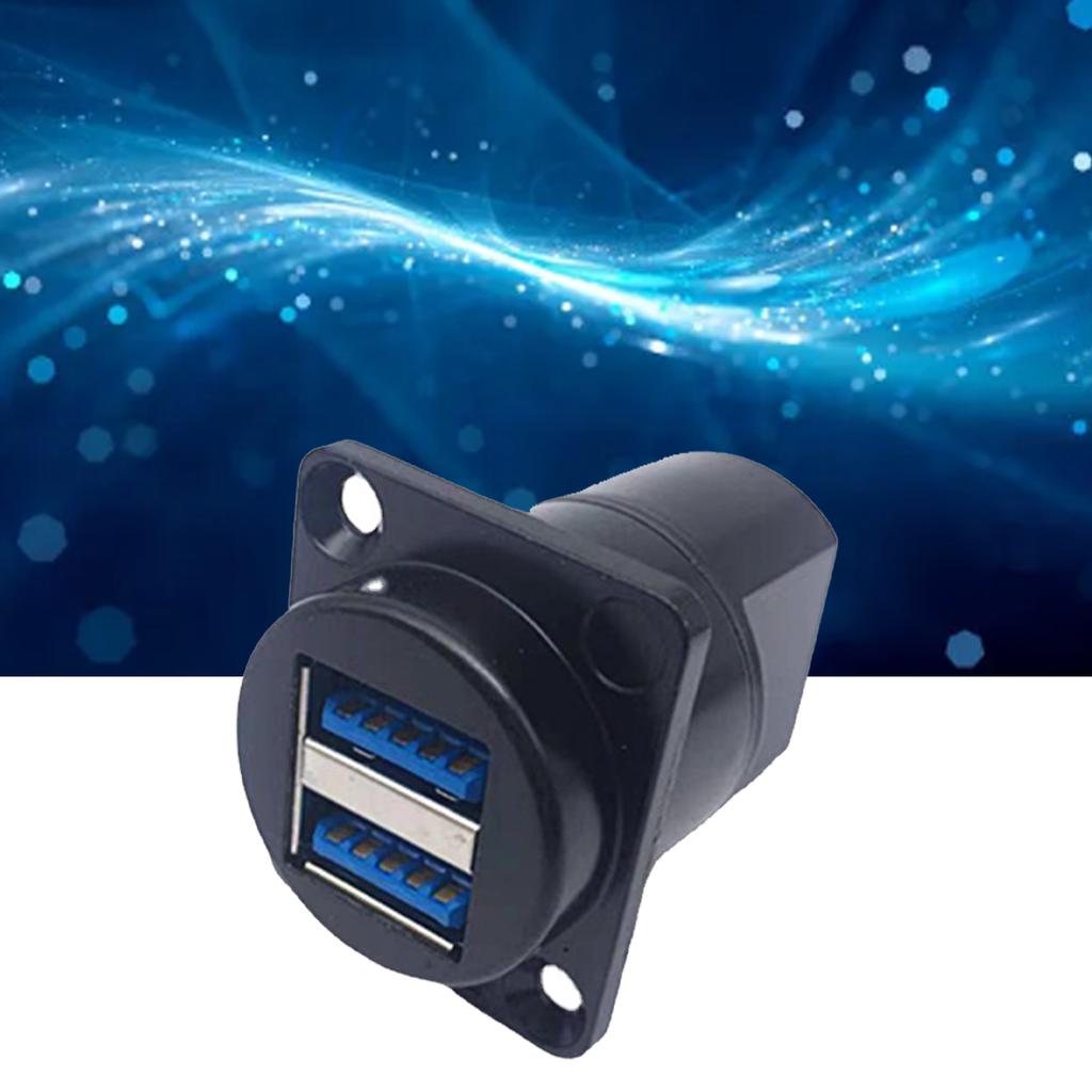 USB 3.0 Zásuvka Duální USB A Port Samice na Samici Spojka Zásuvka Typ D Konektor pro Montáž na Panel pro