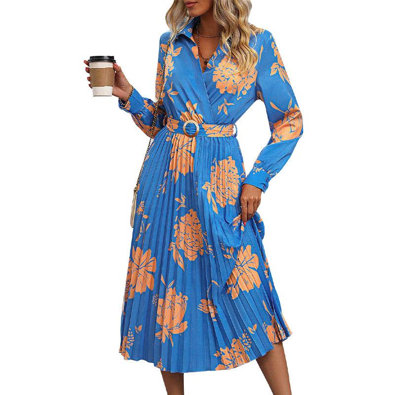 2025 Spring New Fashion Women's Clothing Blue Dress Women