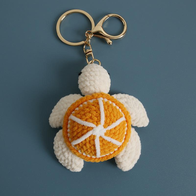 Креативный кулон-черепаха из фруктов Ручной работы Брелок-черепаха Милое Вязаное животное Декор для сумки Забавный подарок