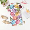 Girls Print Casual Dress Kids Loose Round Neck Short Sleeve Thin Sundress