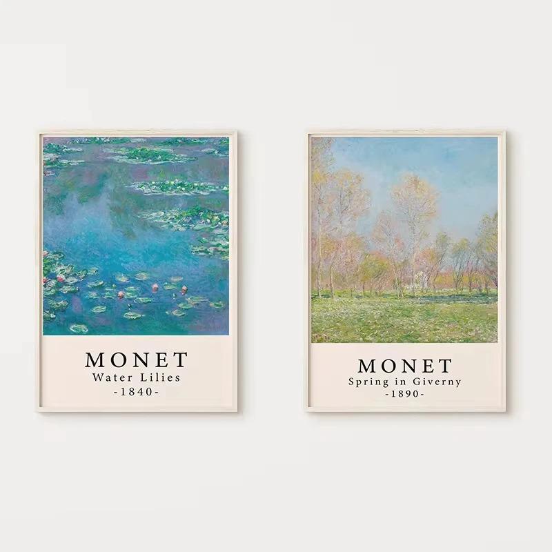 Impressionism Artist Claude Monet Poster Water Lilies Canvas Paintings Wall Art Picture for Living Room Home Decoration