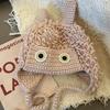 Winter Warm Knit Hat for Women Funny Monsters Hat Hooded Skull Hat Outdoor Activity Cap Windproof Headwear Pullover Hat