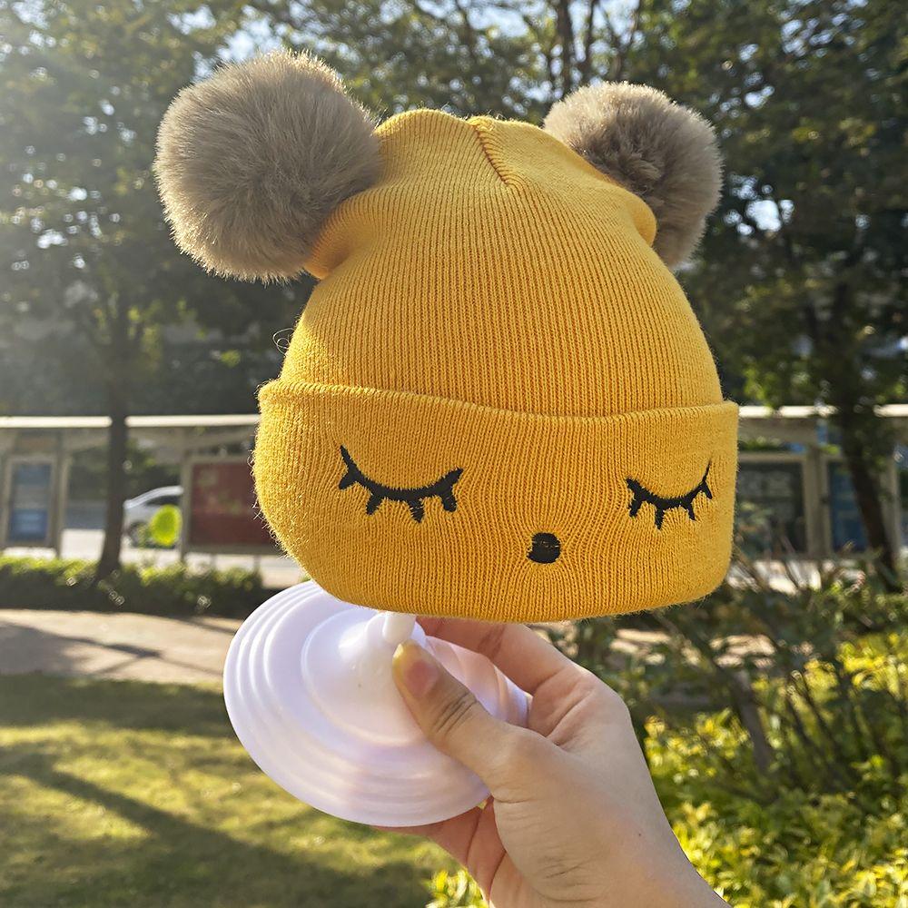 Wool Plush Ears Toddler Cap Infant Knitted Hat Winter Hats Scarf Set Lovely Beanie Hat Boy Girl Cap