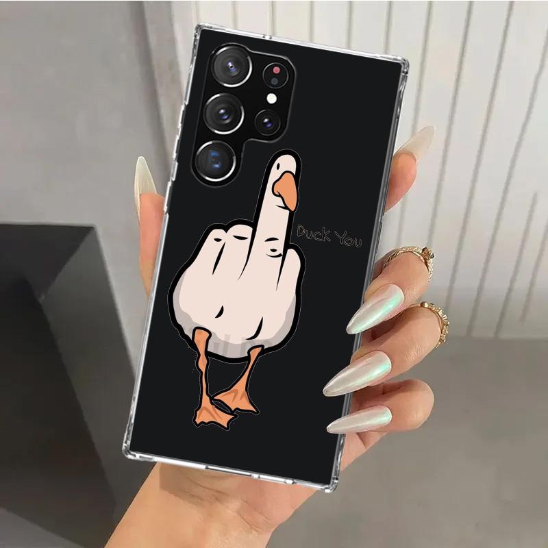 Cartoon Duck Goose Game Phone Case for Samsung Galaxy S26 S24 S23 Ultra S25 Edge S22 S21 Plus S20 FE + Soft Print Shell Funda Ga